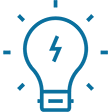 Vision - light bulb icon with a thunder bolt sign on it